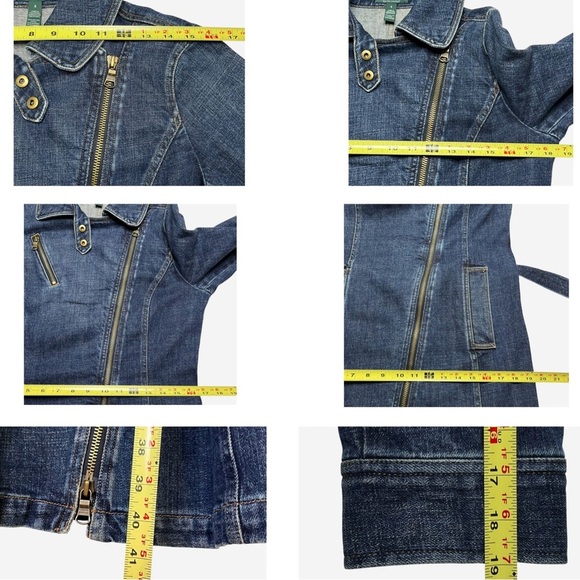 Vintage Ralph Lauren Denim Trench Coat Petite Small - Picture 12 of 15